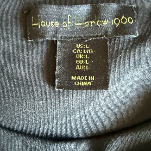 House of Harlow 1960 Black Sleeveless Ruched Bodysuit Size L Large - Picture 8 of 8